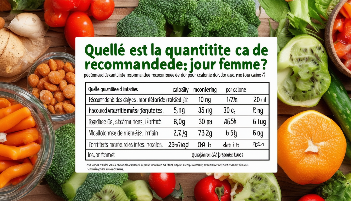 Quelle est la quantité de calories recommandée par jour pour une femme ?