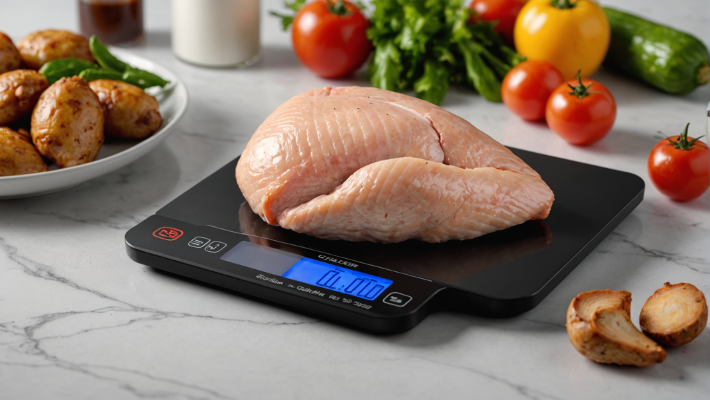 Quelle est la quantité de protéines présente dans 100g de poulet ?