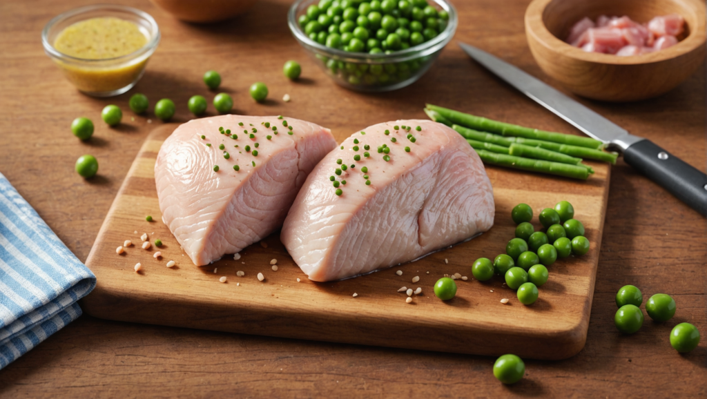 Quelle est la quantité de protéines contenue dans 100 g de poulet ?