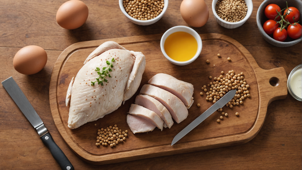 Quelle est la quantité de protéines contenue dans 100g de poulet ?
